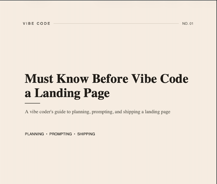 Vibe Code - Landing page